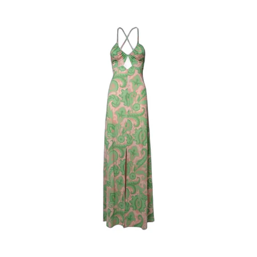 Barocco-Printed Cut-Out Maxi Dress