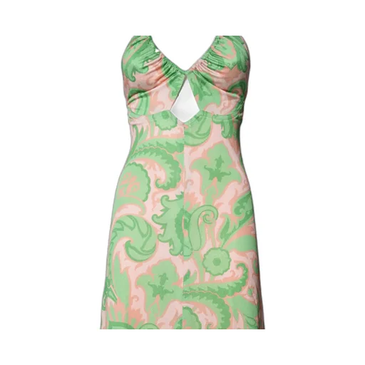 Barocco-Printed Cut-Out Maxi Dress