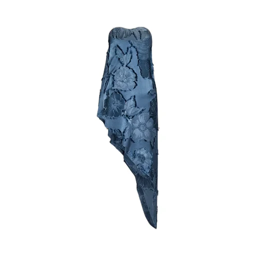 Floral Jacquard Sleeveless Asymmetric Top