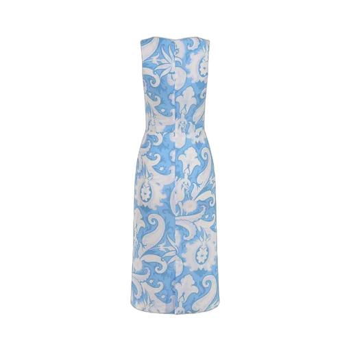Paisley Print Sleeveless Midi Dress