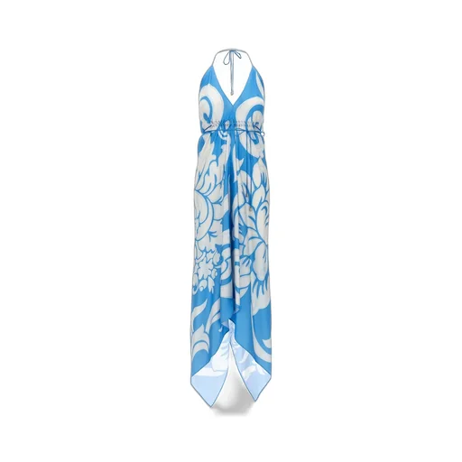 Floral Printed Halterneck Midi Dress