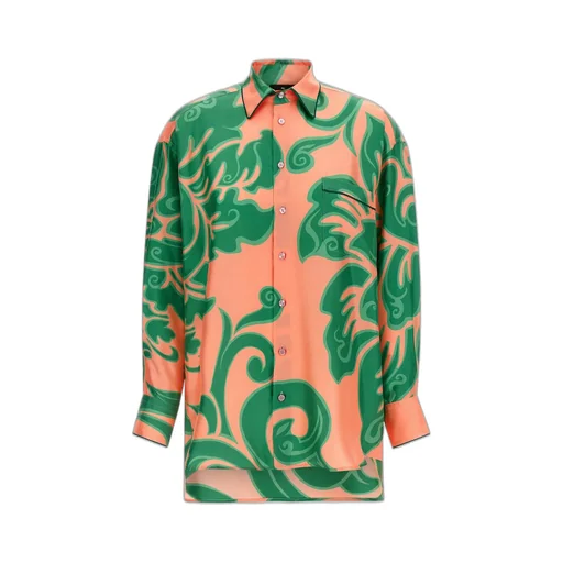 Long Sleeved Abstract-Printed Shirt