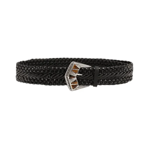 Engraved Buckle Braided Belt