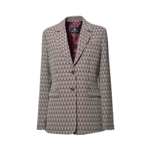 Jacquard Button-Up Blazer