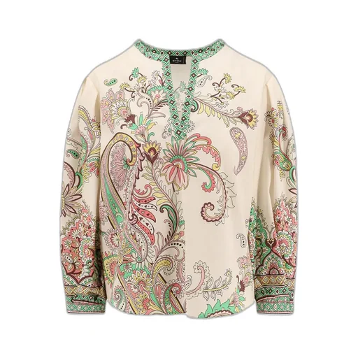 Paisley Printed V-Neck Blouse