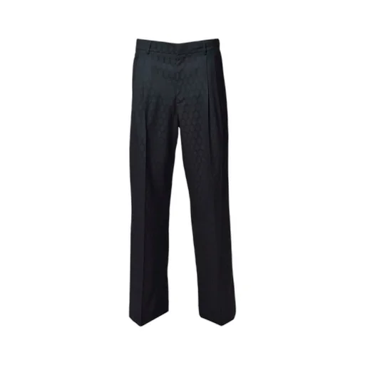 Pattern-Jacquard Wide-Leg Trousers