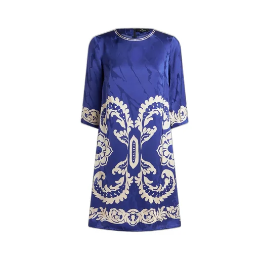 Paisley Printed Crewneck Dress