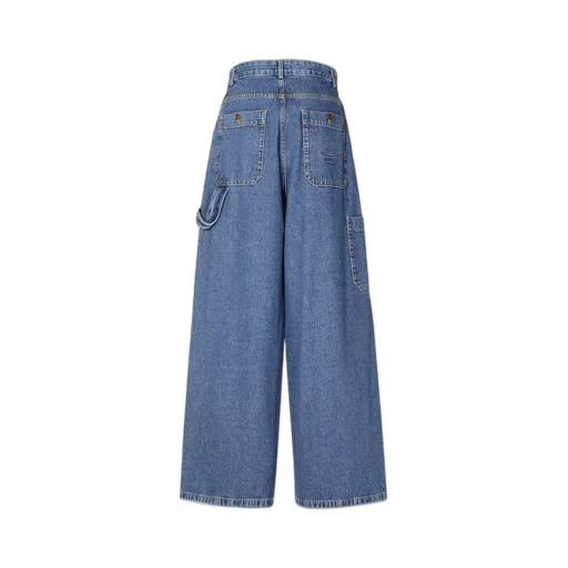 Pegaso-Embroidered High-Waist Wide-Leg Jeans