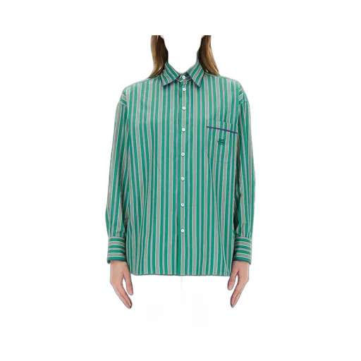 Logo Embroidered Striped Shirt