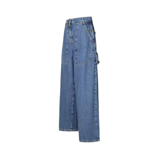 Pegaso-Embroidered High-Waist Wide-Leg Jeans