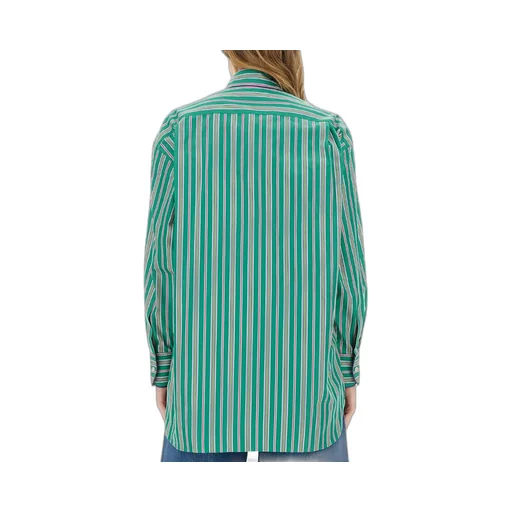Logo Embroidered Striped Shirt