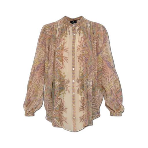 Paisley-Printed Pleat Detailed Shirt