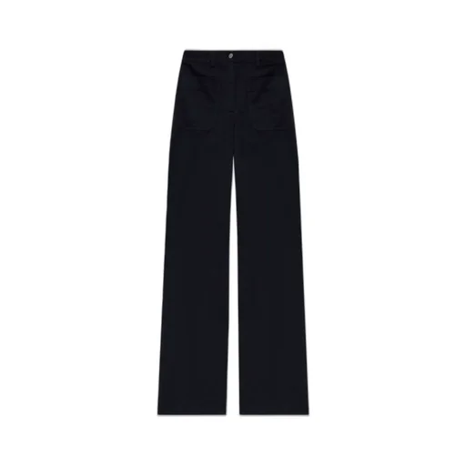 Plain-Coloured Wide Leg Trousers