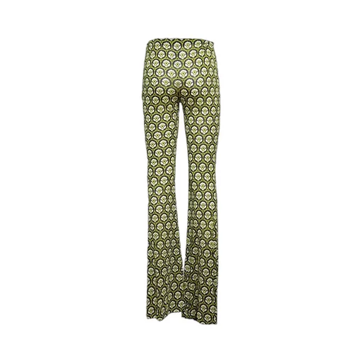 Floral-Printed Mid-Rise Flared Trousers