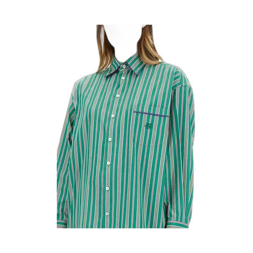 Logo Embroidered Striped Shirt