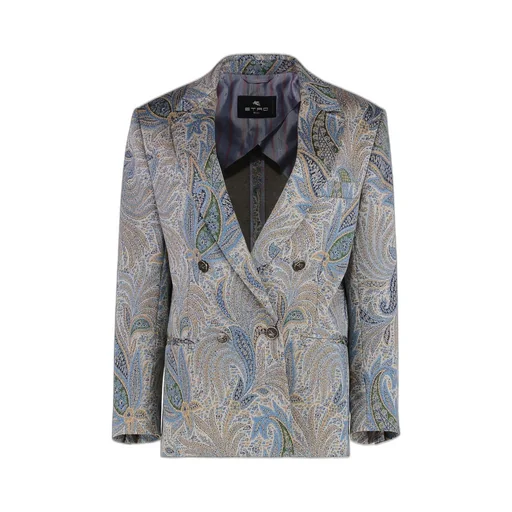 Double Breasted Paisley Jacquard Jacket