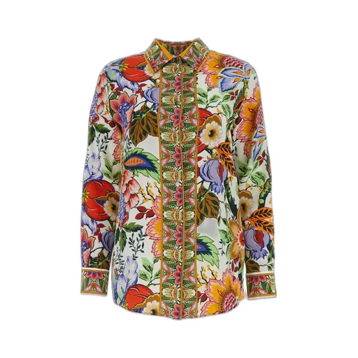 Floral Printed Long-Sleeved Shirt