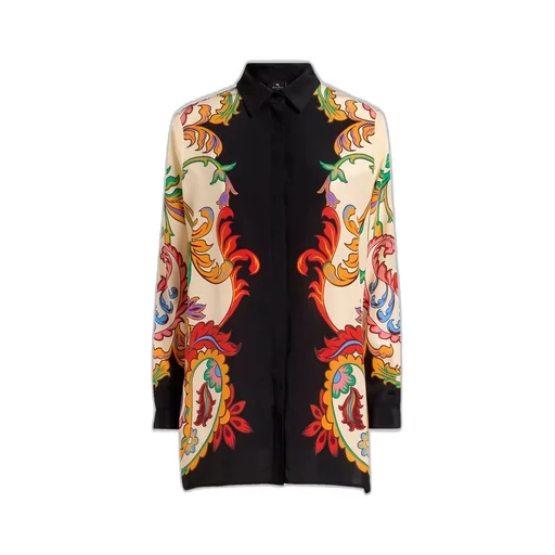 Long-Sleeved Paisley Printed Shirt