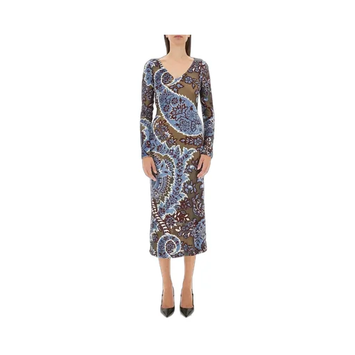 Jacquard Velvet Tulle Dress