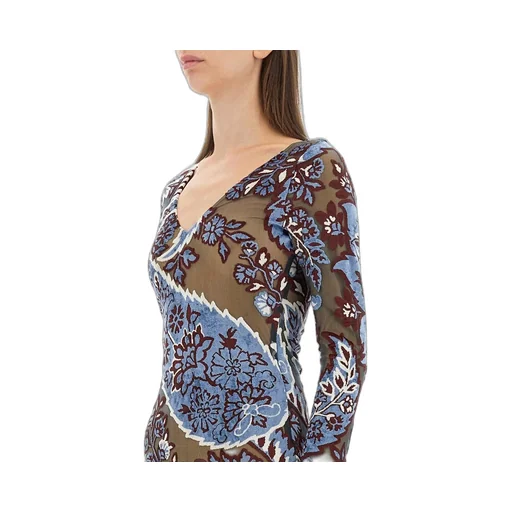 Jacquard Velvet Tulle Dress