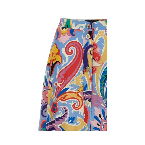 Flared Hem Paisley Skirt