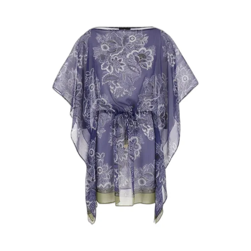 Floral Printed Semi-Sheer Kaftan Dress