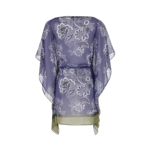Floral Printed Semi-Sheer Kaftan Dress