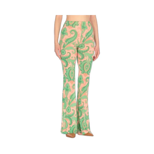 Paisley-Printed Flared Pants