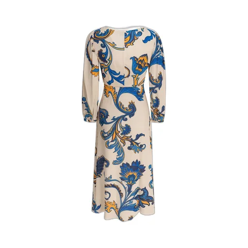 Paisley Printed V-Neck Midi Dress