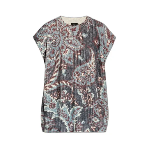 Floral Pattern Knit Vest