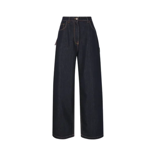 Stitched Wide-Leg Jeans