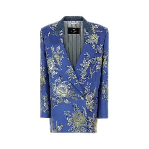 Floral Pattern Double-Breasted Jacket