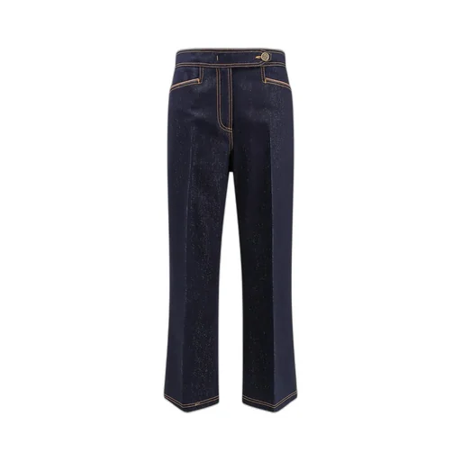 Straight-Leg Stitched Jeans