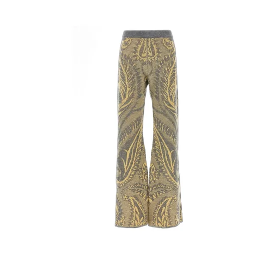 Paisley Intarsia Flared Trousers