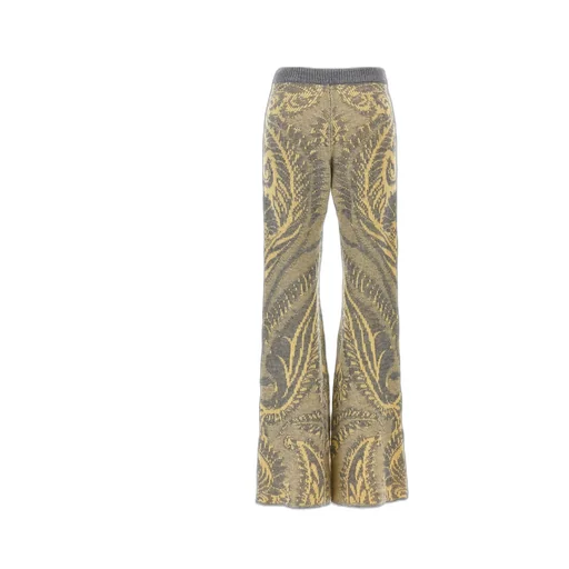 Paisley Intarsia Flared Trousers