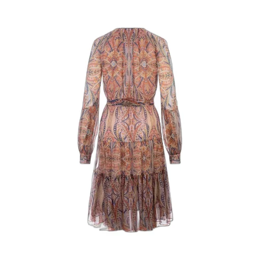 Abstract Printed Chiffon Midi Dress