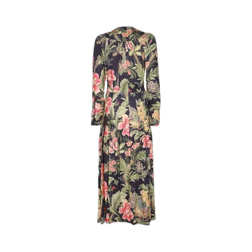 Floral-Printed V-Neck Shirt Dress