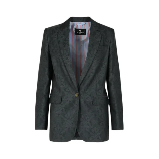 Pattern-Jacquard Single-Breasted Tailored Blazer