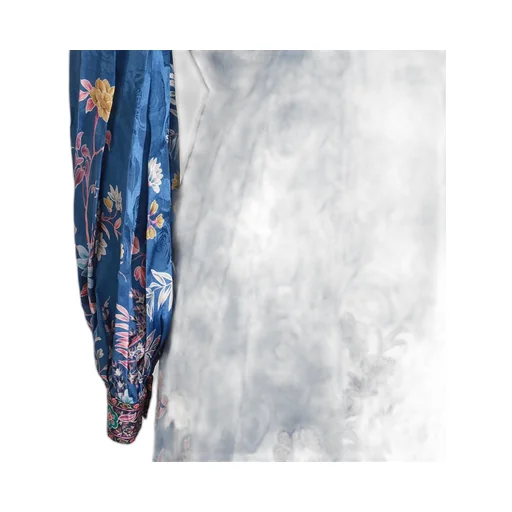 Printed V-Neck Pleated Dress