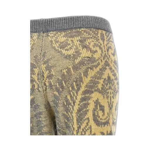 Paisley Intarsia Flared Trousers