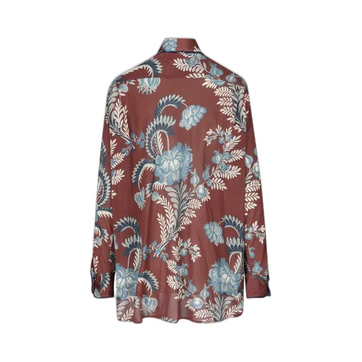 Floral Printed Curved Hem Shirt