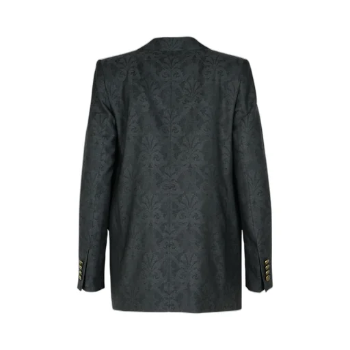 Pattern-Jacquard Single-Breasted Tailored Blazer
