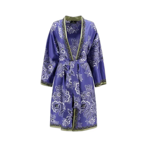 Floral-Printed Belted-Waist Robe