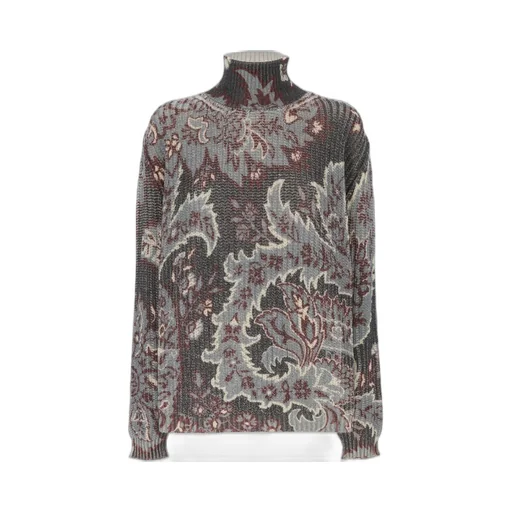 Paisley Printed Turtleneck Jumper