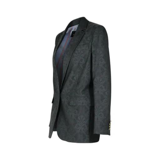 Pattern-Jacquard Single-Breasted Tailored Blazer