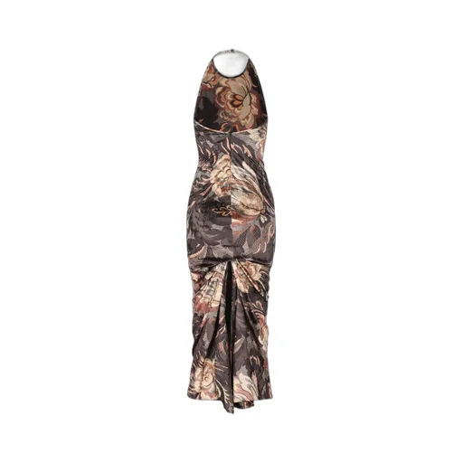 Floral Foliage Printed Chenille Dress