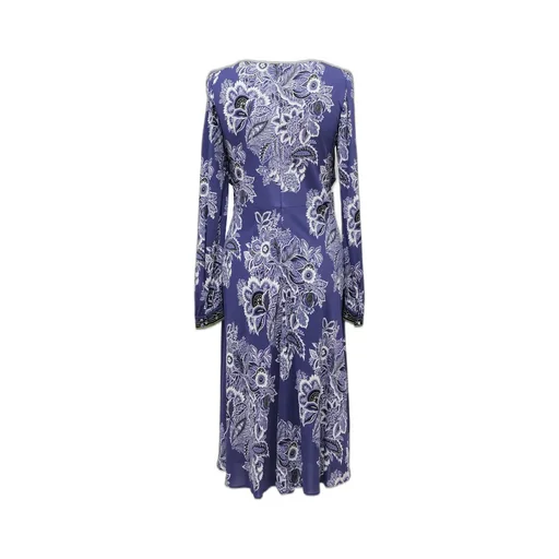 Floral-Printed Plunging V-Neck Midi Dress