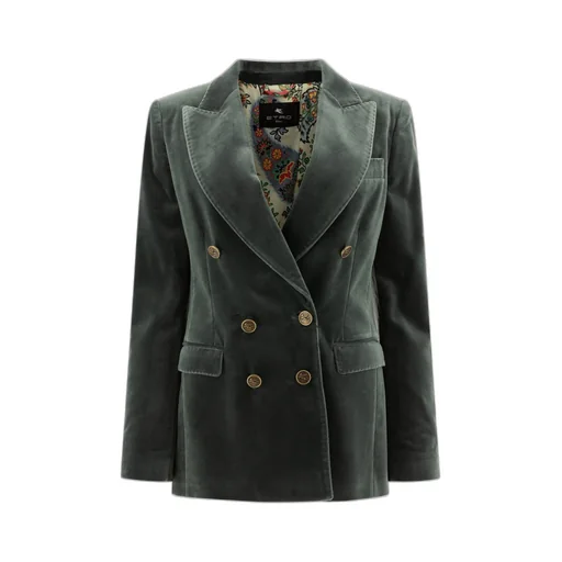 Double-Breasted Velvet Blazer