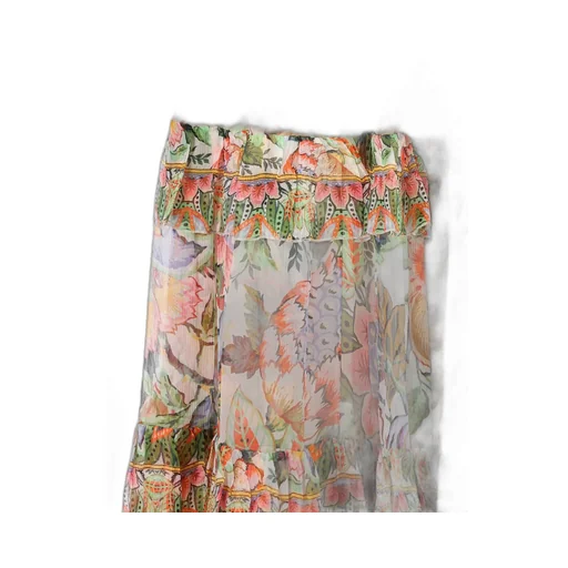 Floral Printed Pleated Midi Skirt