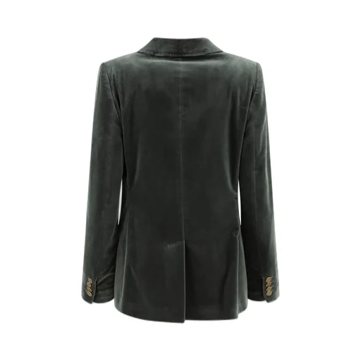 Double-Breasted Velvet Blazer